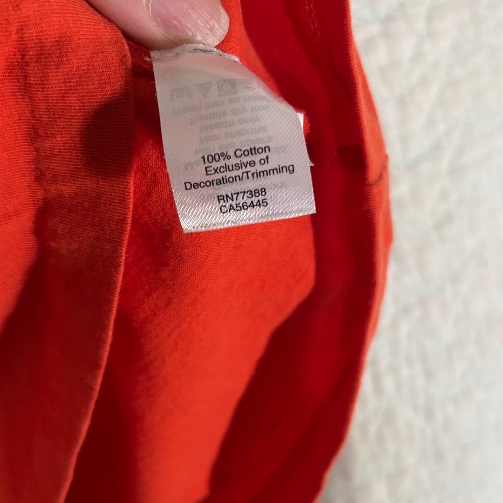 J. Crew Bright Burnt Orange Smocked Blouse 100% Cotton - Picture 3 of 8